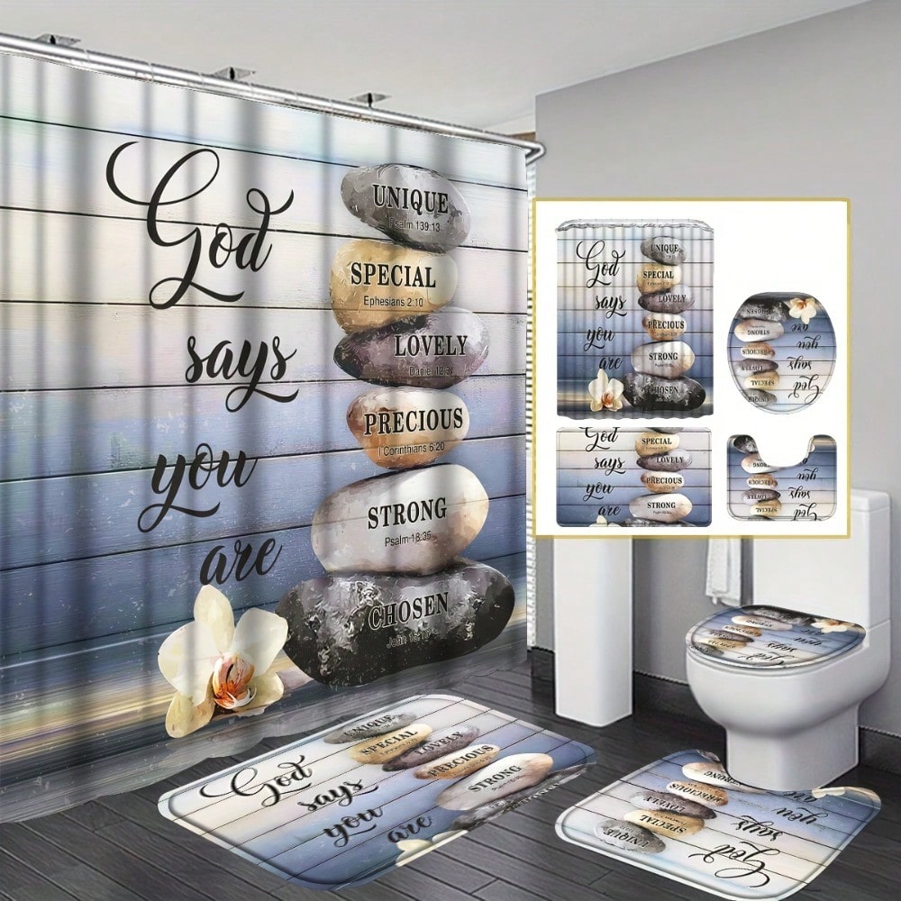 Home Bathroom Quotes - 4pcs God Says You Are Bathroom