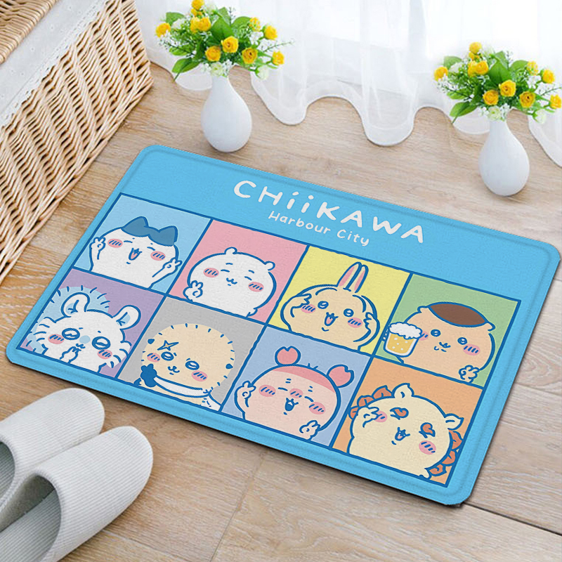 Home Goods Bathroom Decor - Anime Chiikawas Flannel Carpets Anime Anti-slip