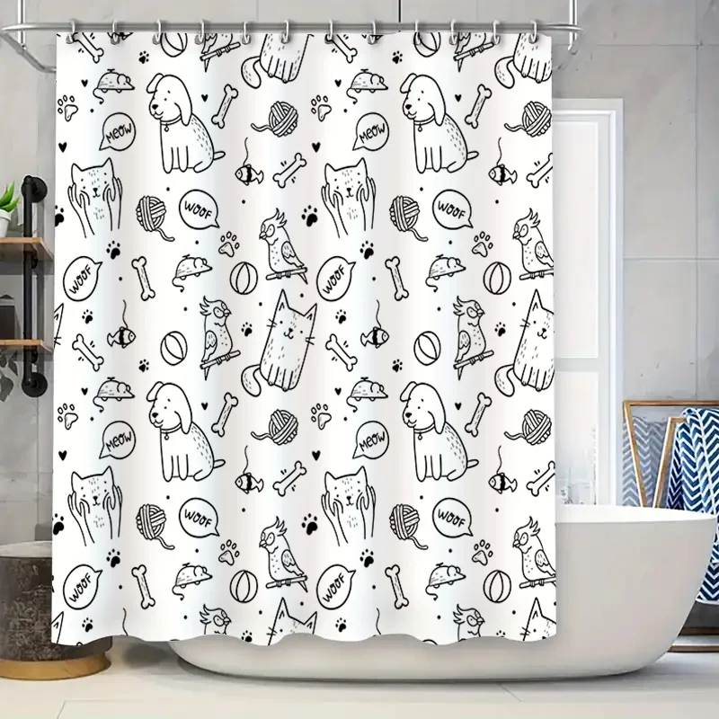 Home Bathroom Remodel - Animal Print Shower Curtain Set Black