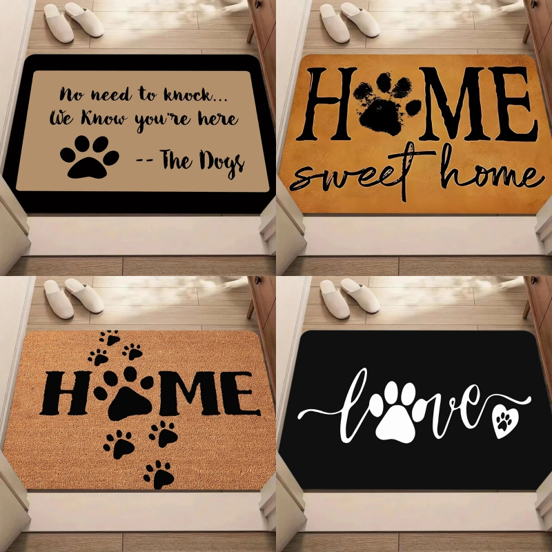 Home Bathroom Quotes - Pet Lover Paw Print Door Mat