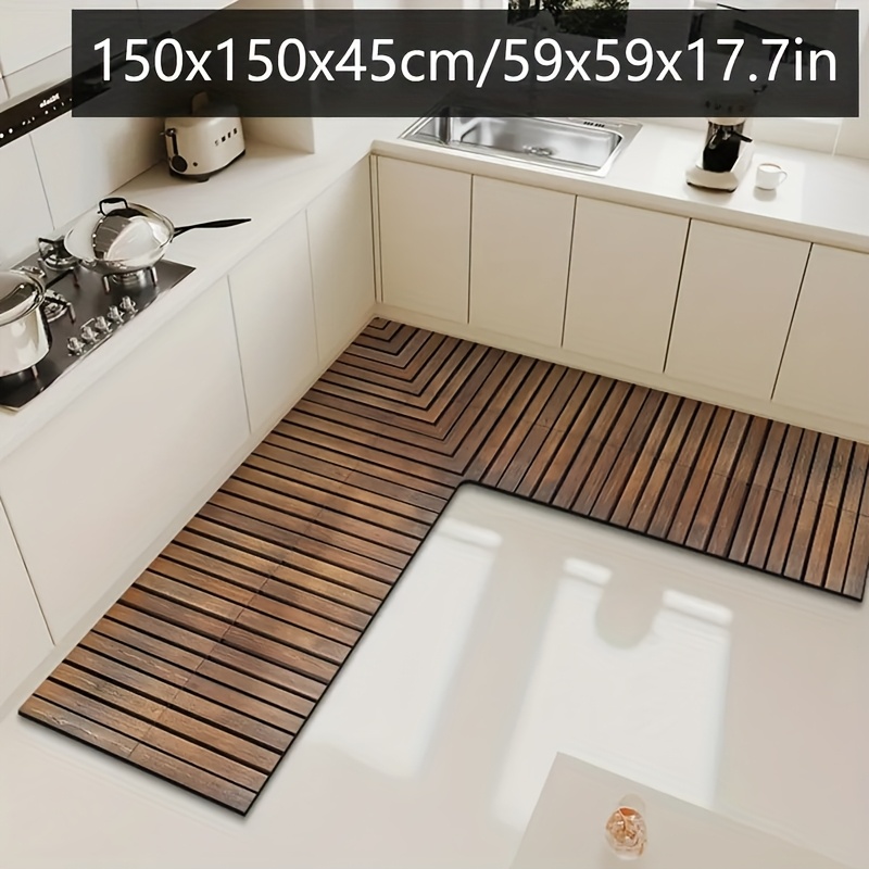 Home Bathroom Mats - L-Shaped Non-Slip Floor Mat for Home