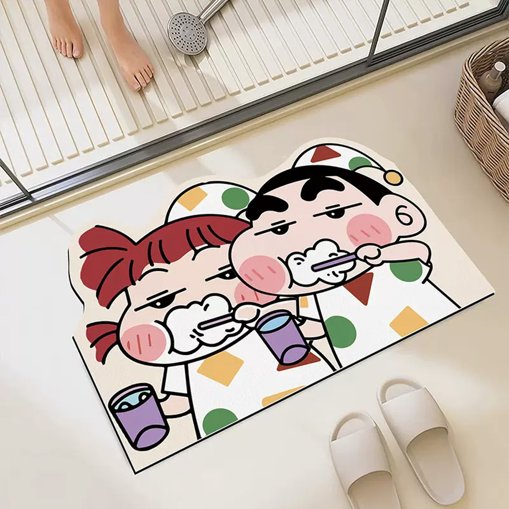 Home Goods Bathroom Decor - Cute Crayon Xiaoxin Bathroom Cartoon Floor