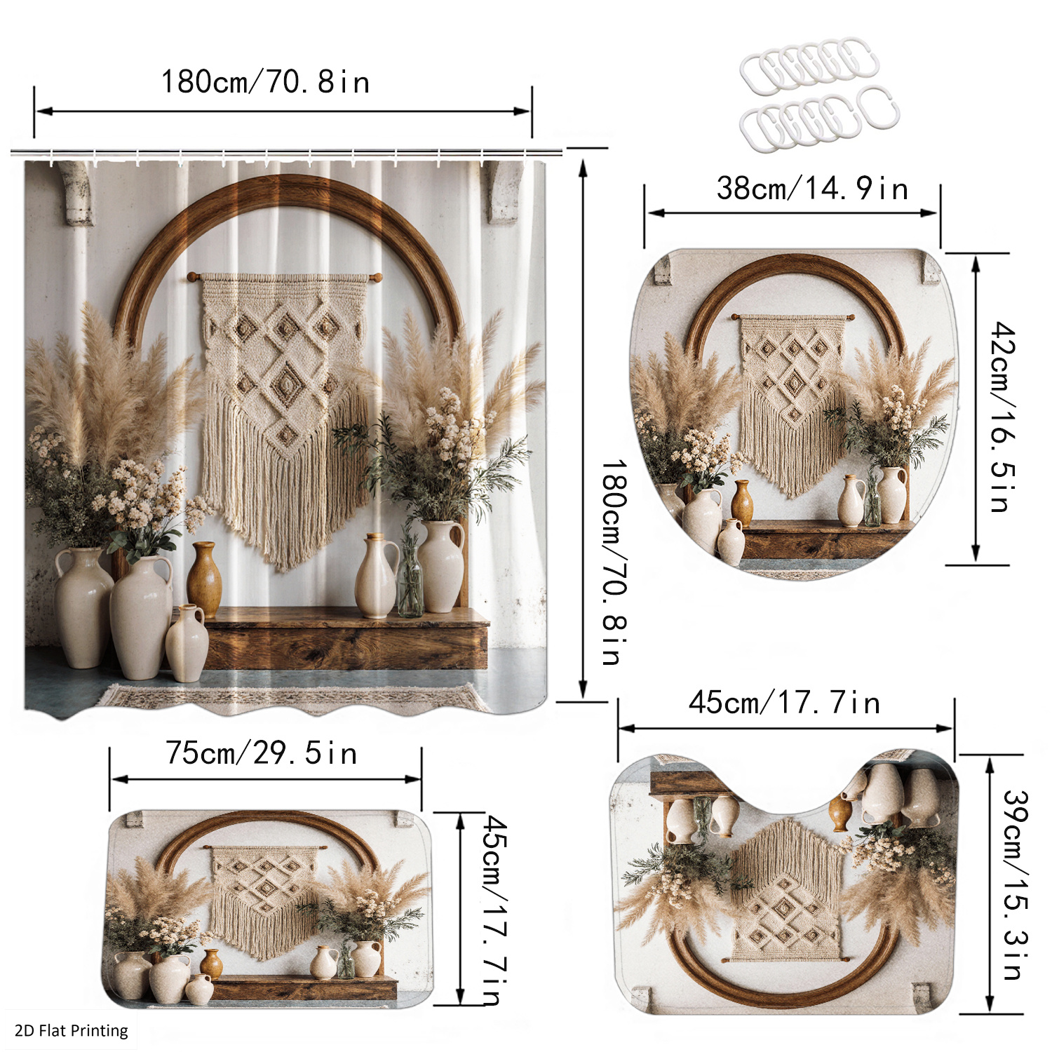 Bohemian Style Vases and Pampa - Home Bathroom Mats のレビューと価格