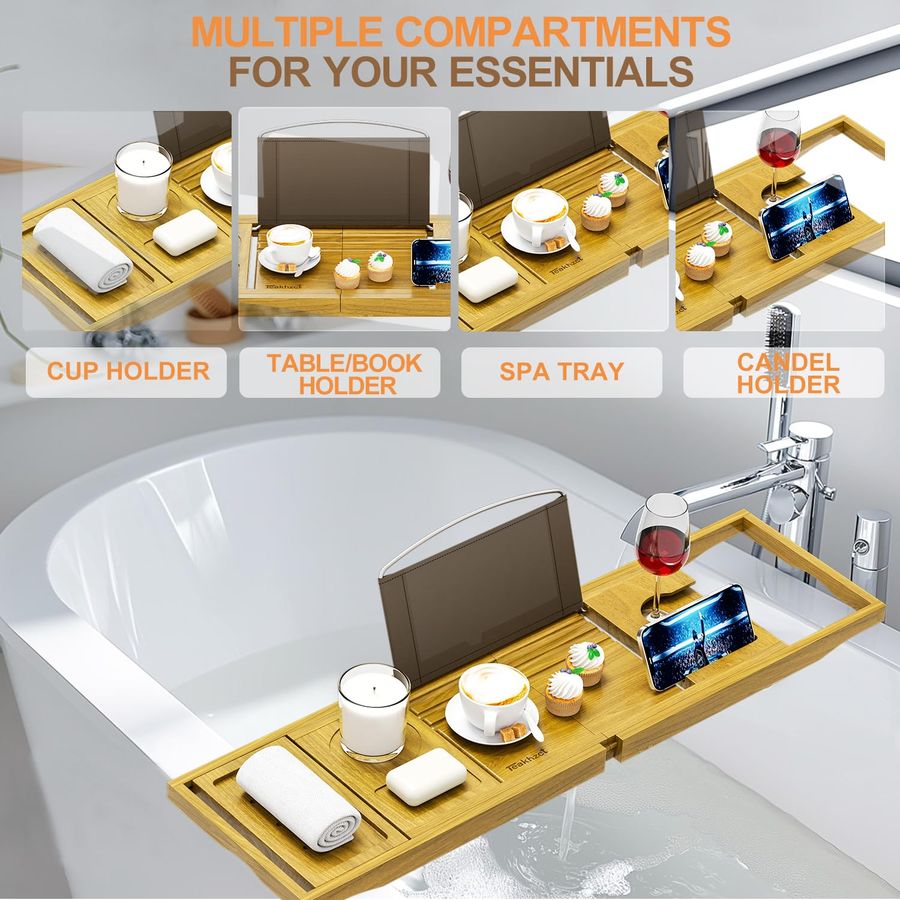 Accessories Cup Holders Bathtu - Bath Caddy Tray のレビューと価格