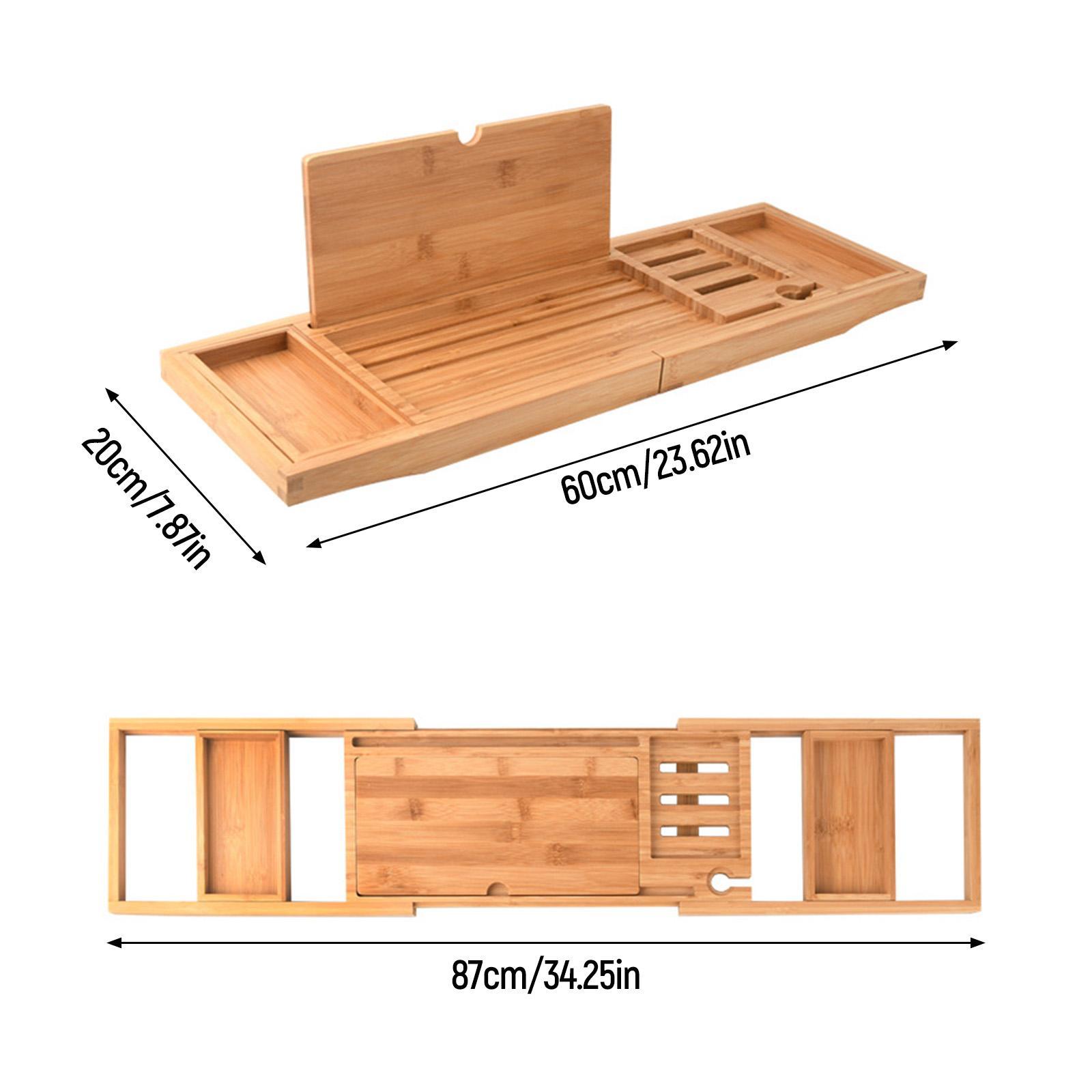 Premium Wooden Bathtub Caddy T - Bath Caddy Tray のレビューと価格