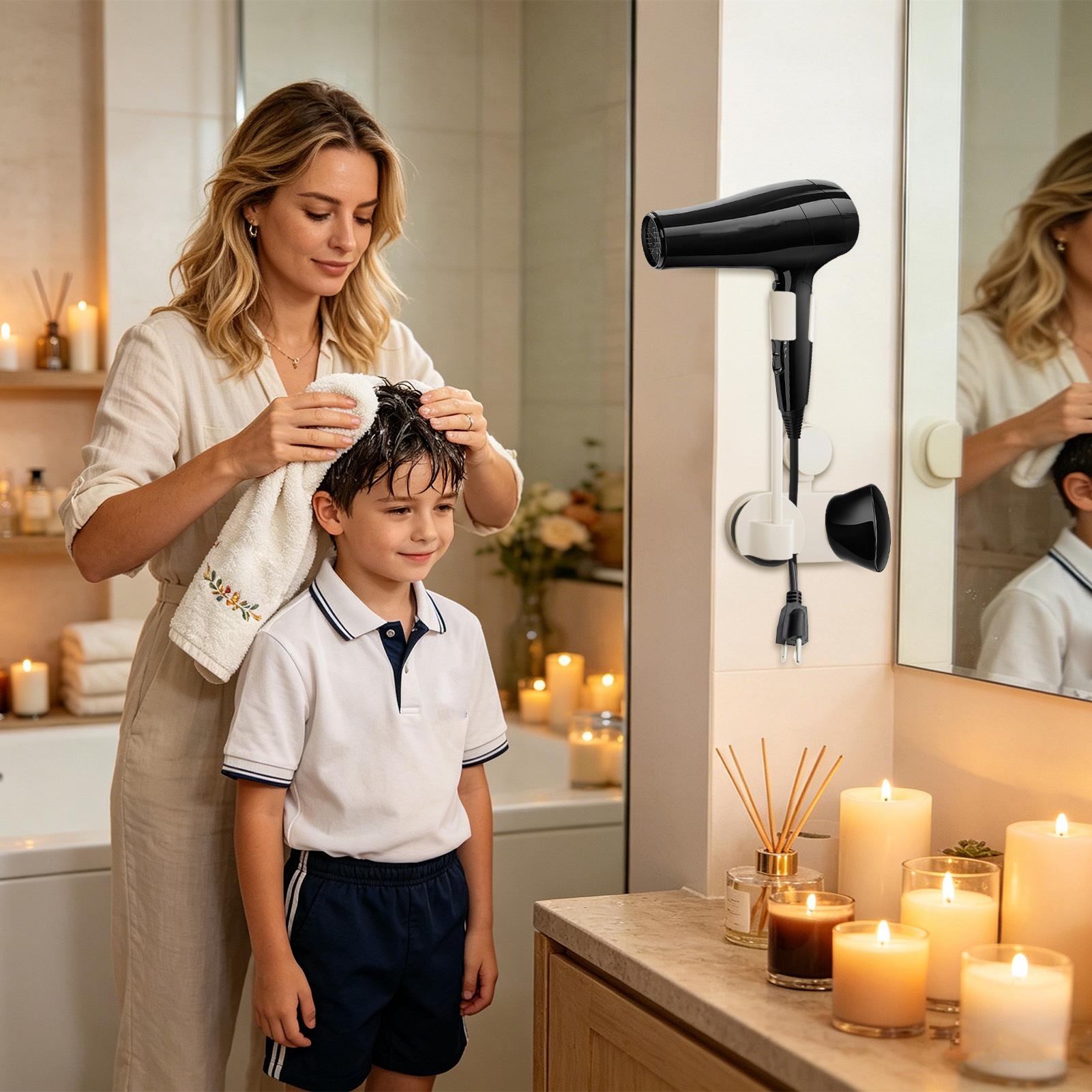 Hair Dryer Wall Holder Suction - Home Bathroom Hand Dryer のレビューと価格