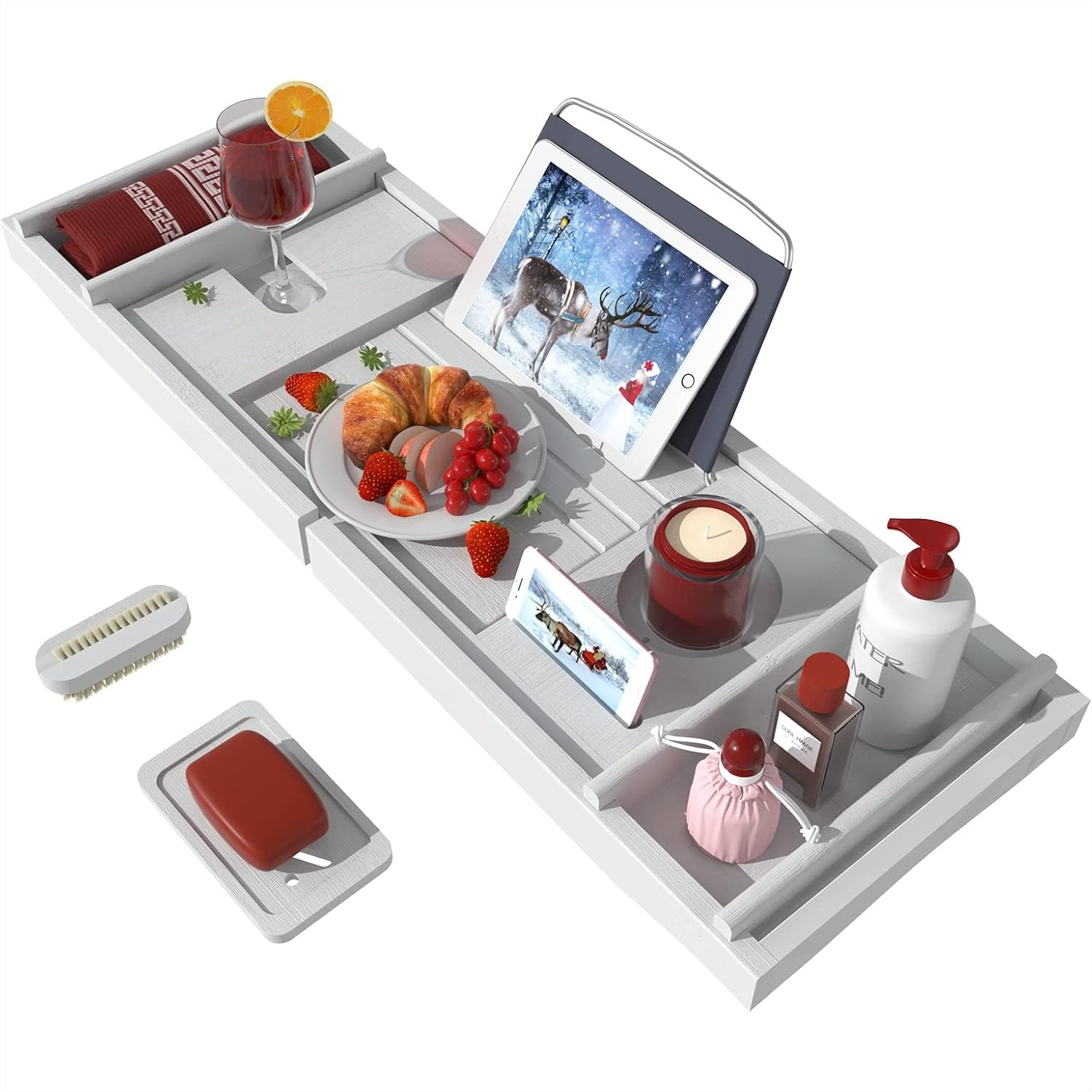 Bathtub Caddy Tray, Bamboo Wat - Bath Caddy Tray のレビューと価格