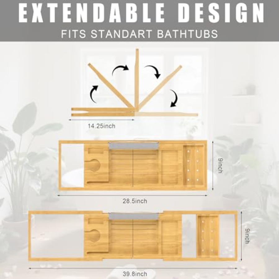 Foldable Bathtub Caddy Tray fo - Bath Caddy Tray のレビューと価格