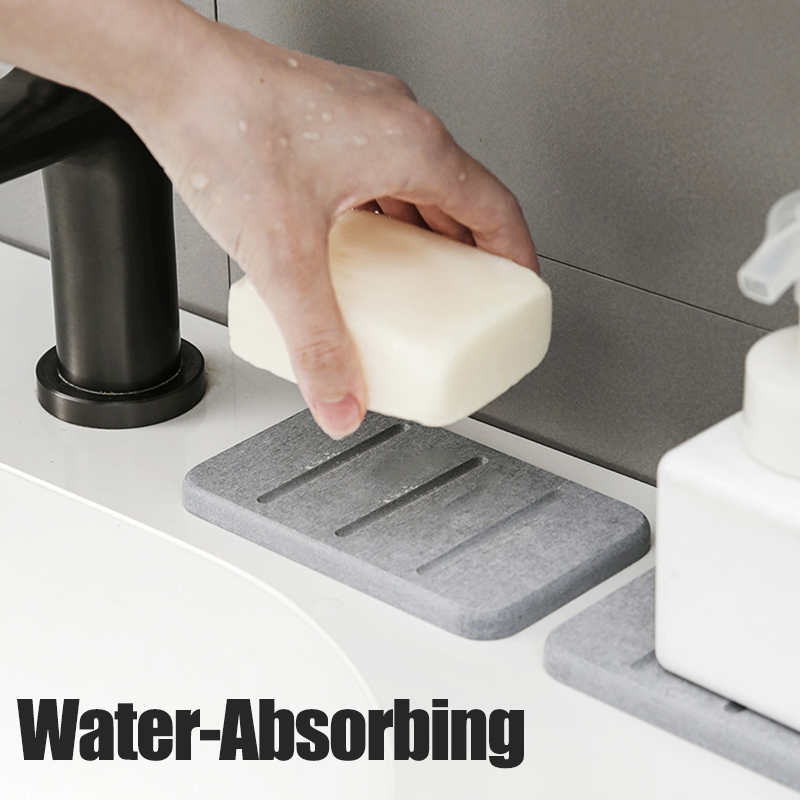 Diatom Mud Soap Dish Quick-Dry - Home Bathroom Mats のレビューと価格