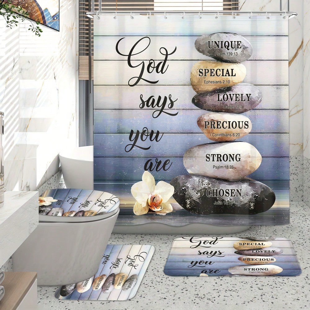 4pcs God Says You Are Bathroom - Home Bathroom Quotes のレビューと価格