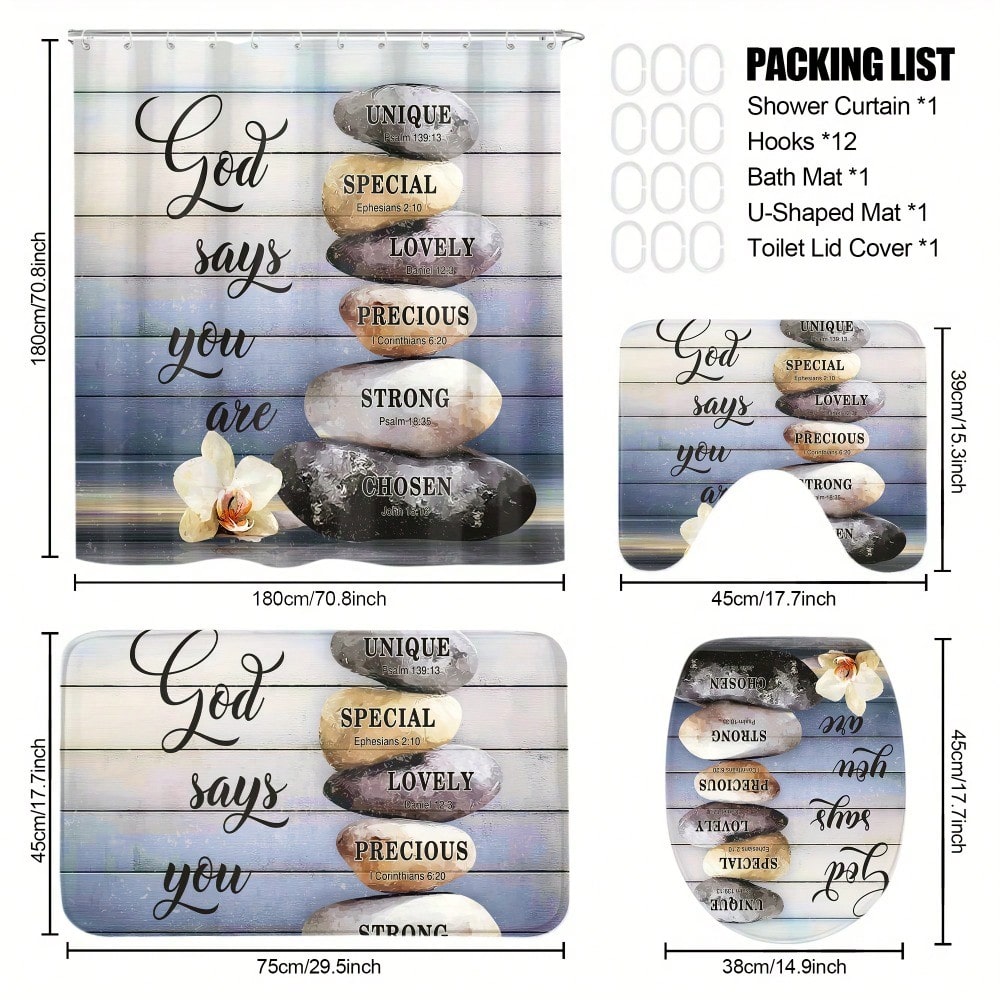 4pcs God Says You Are Bathroom - Home Bathroom Quotes のレビューと価格