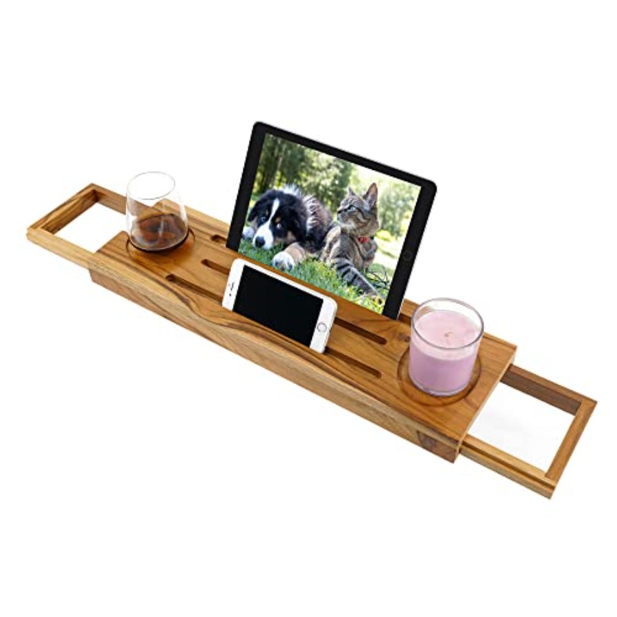 Teak Bathtub Tray Caddy - Expa - Bath Caddy Tray のレビューと価格