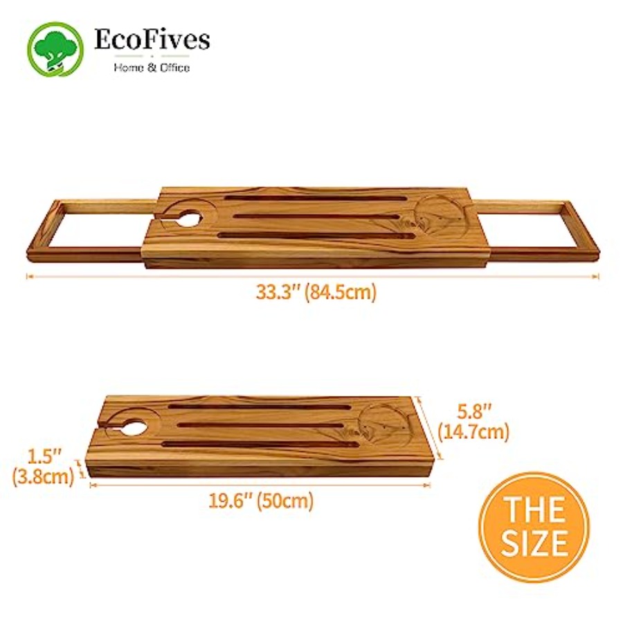 Teak Bathtub Tray Caddy - Expa - Bath Caddy Tray のレビューと価格