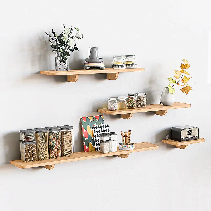 Solid Wood Wall Shelf for Book - Home Bathroom Partition Wall のレビューと価格