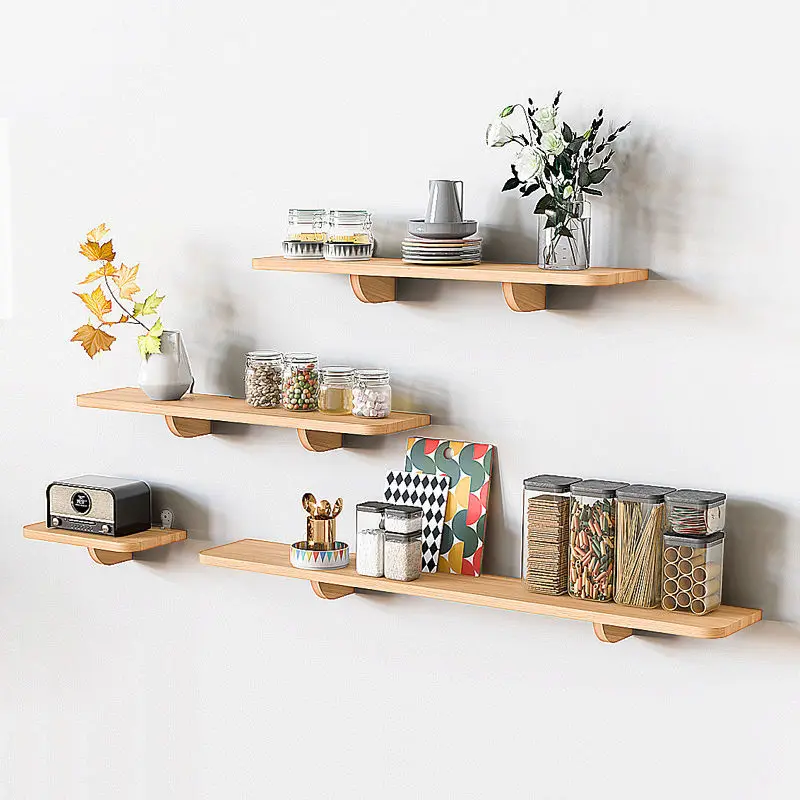 Solid Wood Wall Shelf for Book - Home Bathroom Partition Wall のレビューと価格