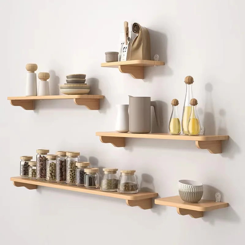 Solid Wood Wall Shelf for Book - Home Bathroom Partition Wall のレビューと価格