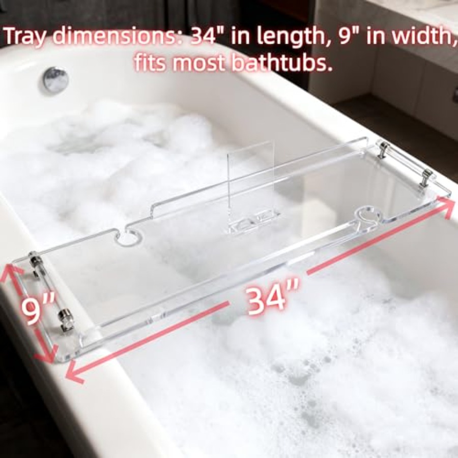 Premium Non-Slip Acrylic Batht - Bath Caddy Tray のレビューと価格
