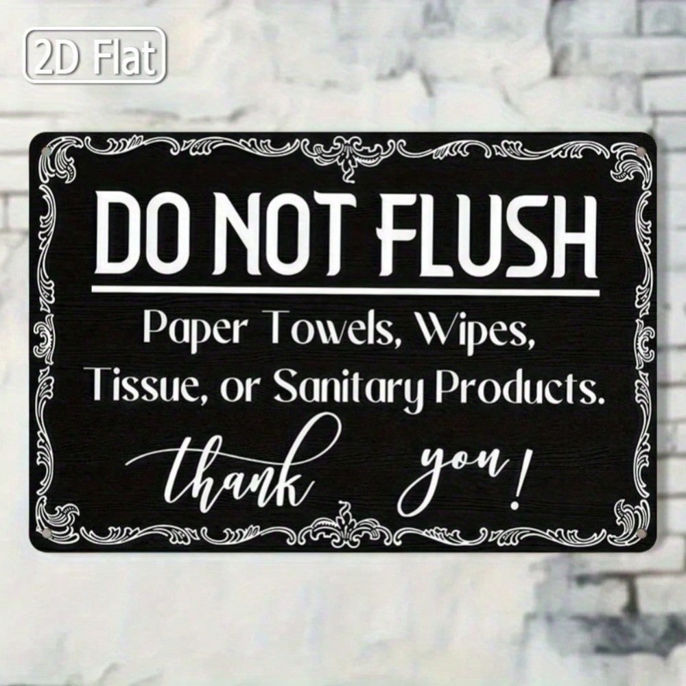1pc 2D Flat Tin Sign 8x12inch  - Home Bathroom Quotes のレビューと価格