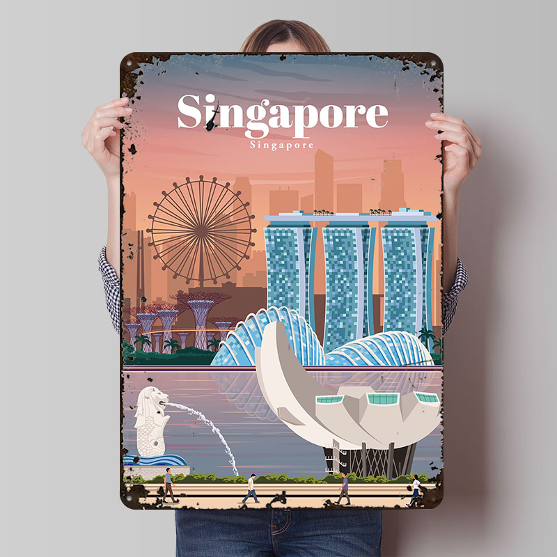Travel to Singapore Printed Po - Home And Bathroom Singapore のレビューと価格