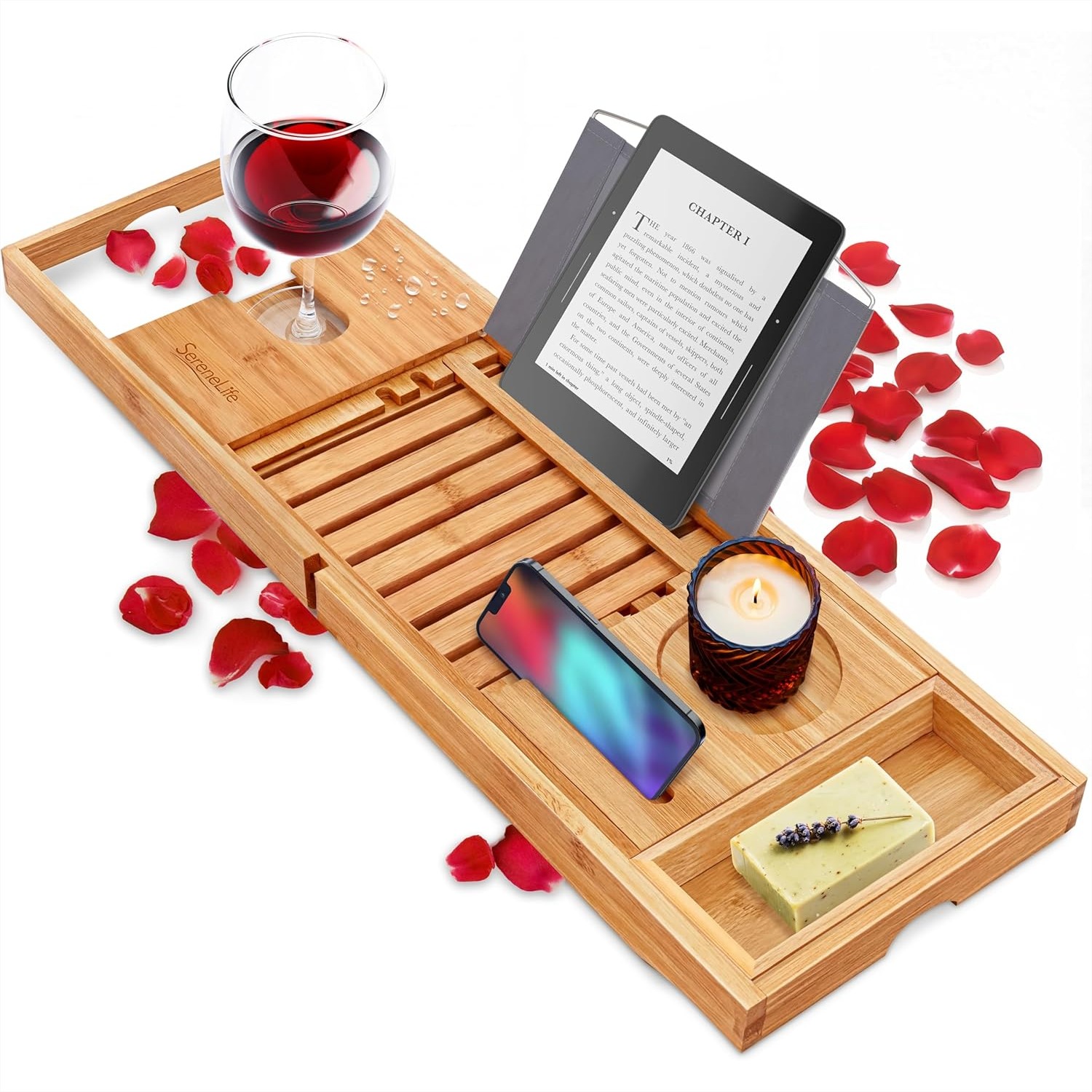 Expandable Bathtub Tray Caddy, - Bath Caddy Tray のレビューと価格