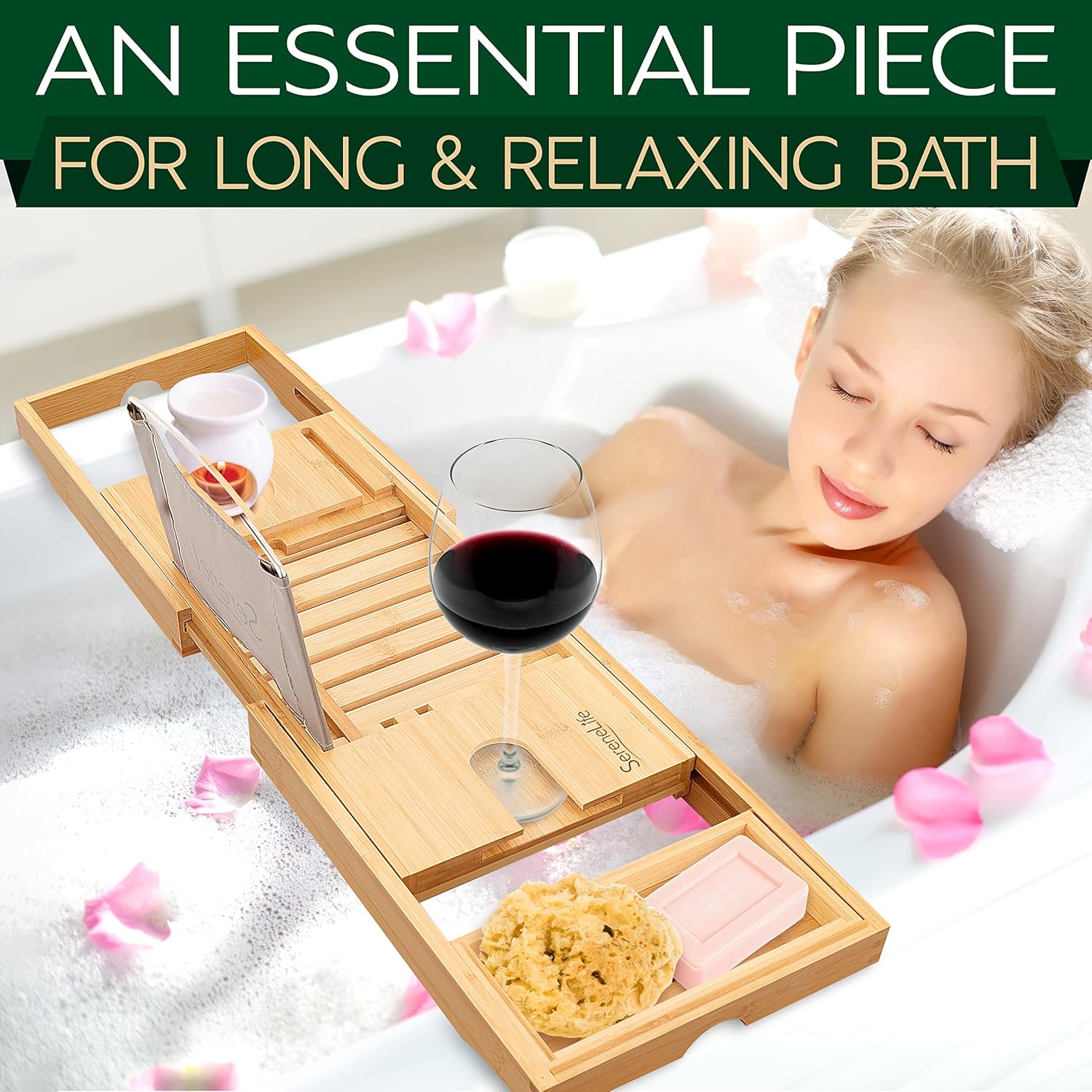 Expandable Bathtub Tray Caddy, - Bath Caddy Tray のレビューと価格