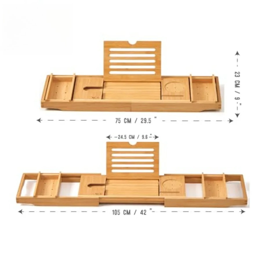 Bamboo Bathtub Caddy Tray - Ex - Bath Caddy Tray のレビューと価格