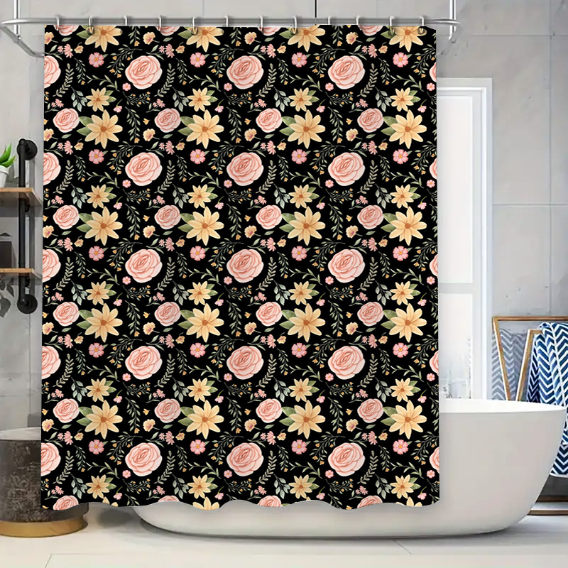 Black White Patterned Shower C - Home Bathroom Remodel のレビューと価格