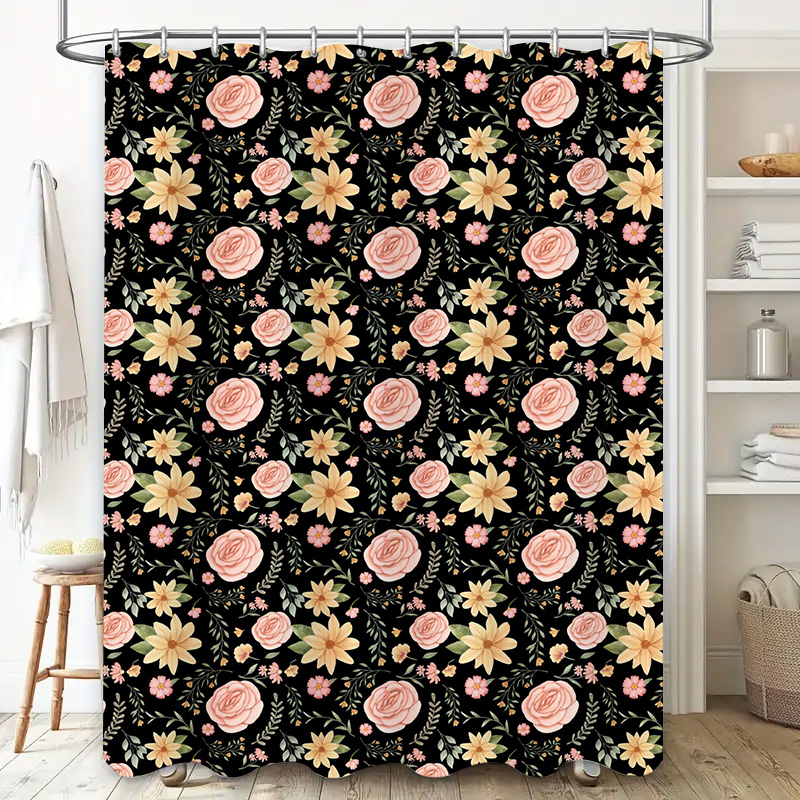 Black White Patterned Shower C - Home Bathroom Remodel のレビューと価格