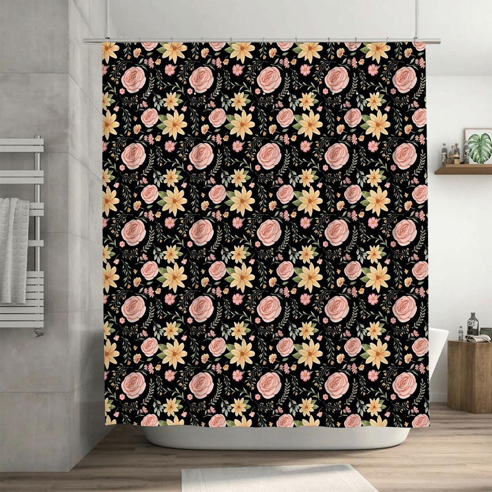 Black White Patterned Shower C - Home Bathroom Remodel のレビューと価格