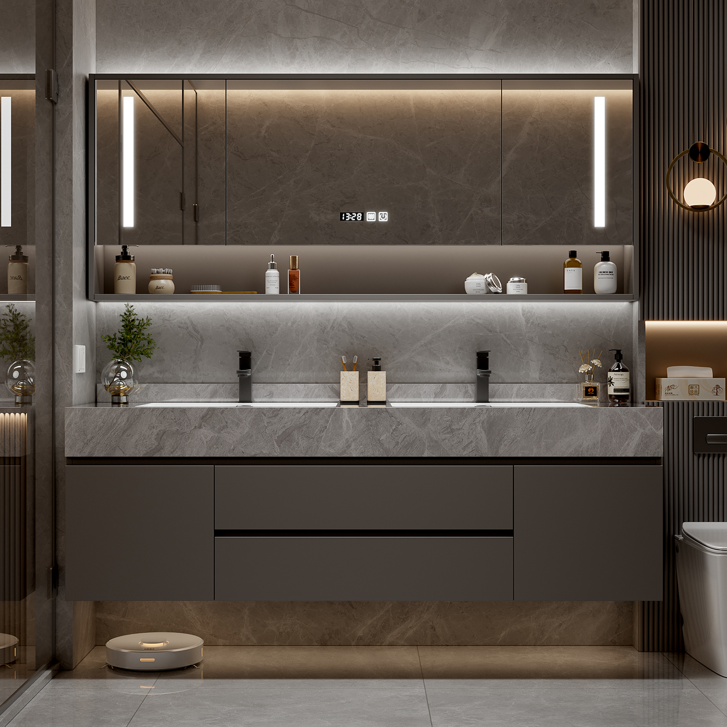 Makeup Organizer Cupboard Stor - Home Bathroom Partition Wall のレビューと価格