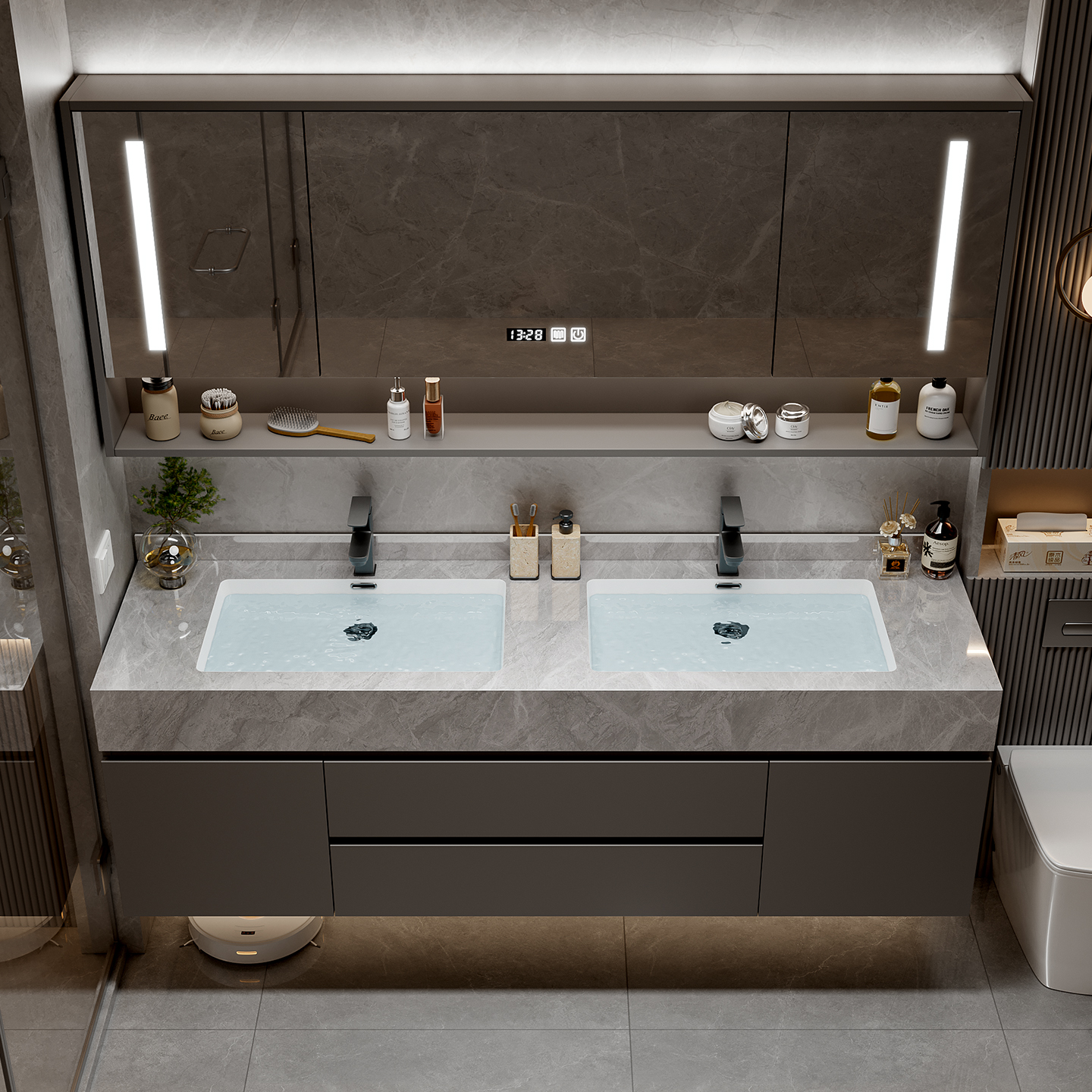 Makeup Organizer Cupboard Stor - Home Bathroom Partition Wall のレビューと価格
