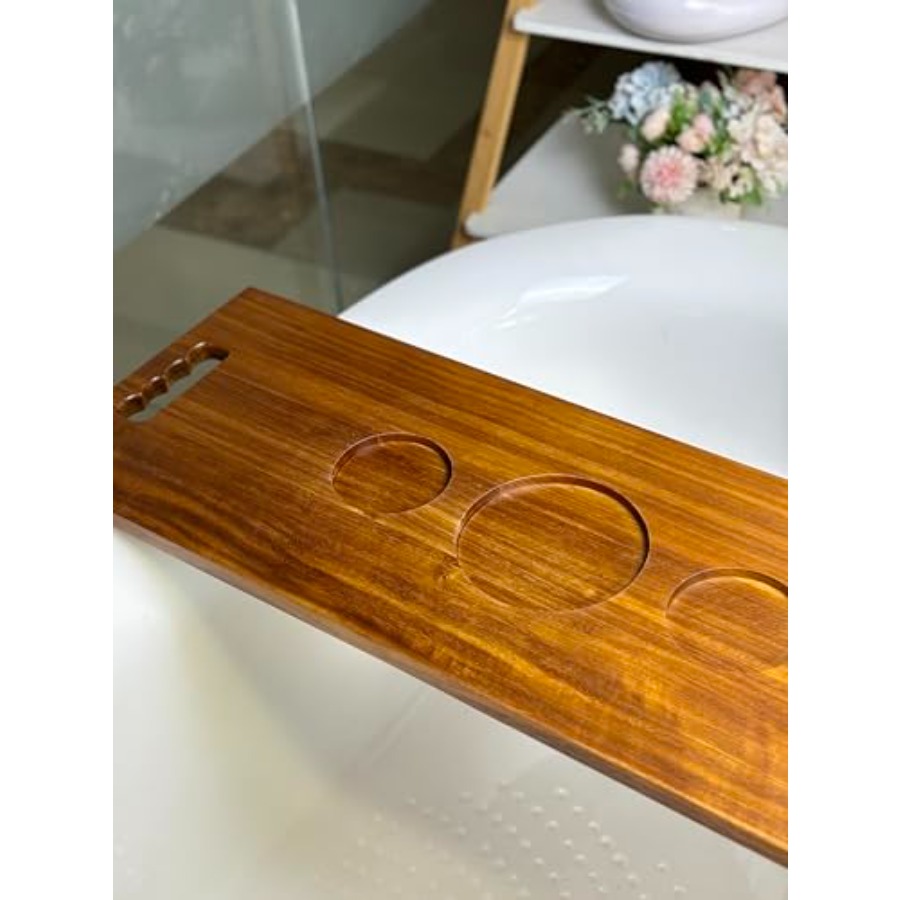 Walnut Bathtub Tray with Handl - Bath Caddy Tray のレビューと価格