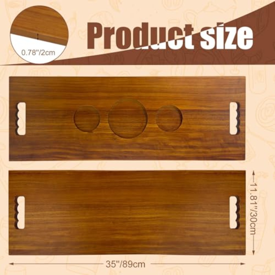 Walnut Bathtub Tray with Handl - Bath Caddy Tray のレビューと価格