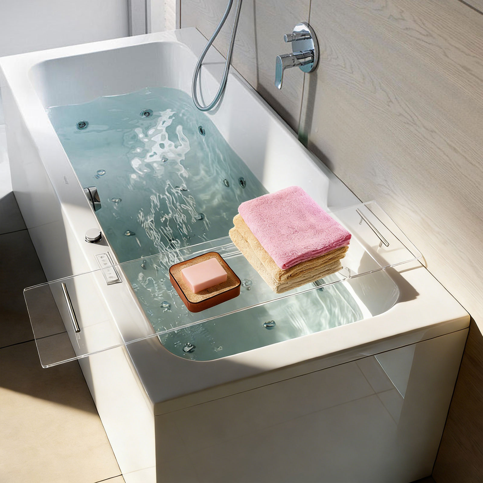 Acrylic Bathtub Tray, Luxury C - Bath Caddy Tray のレビューと価格