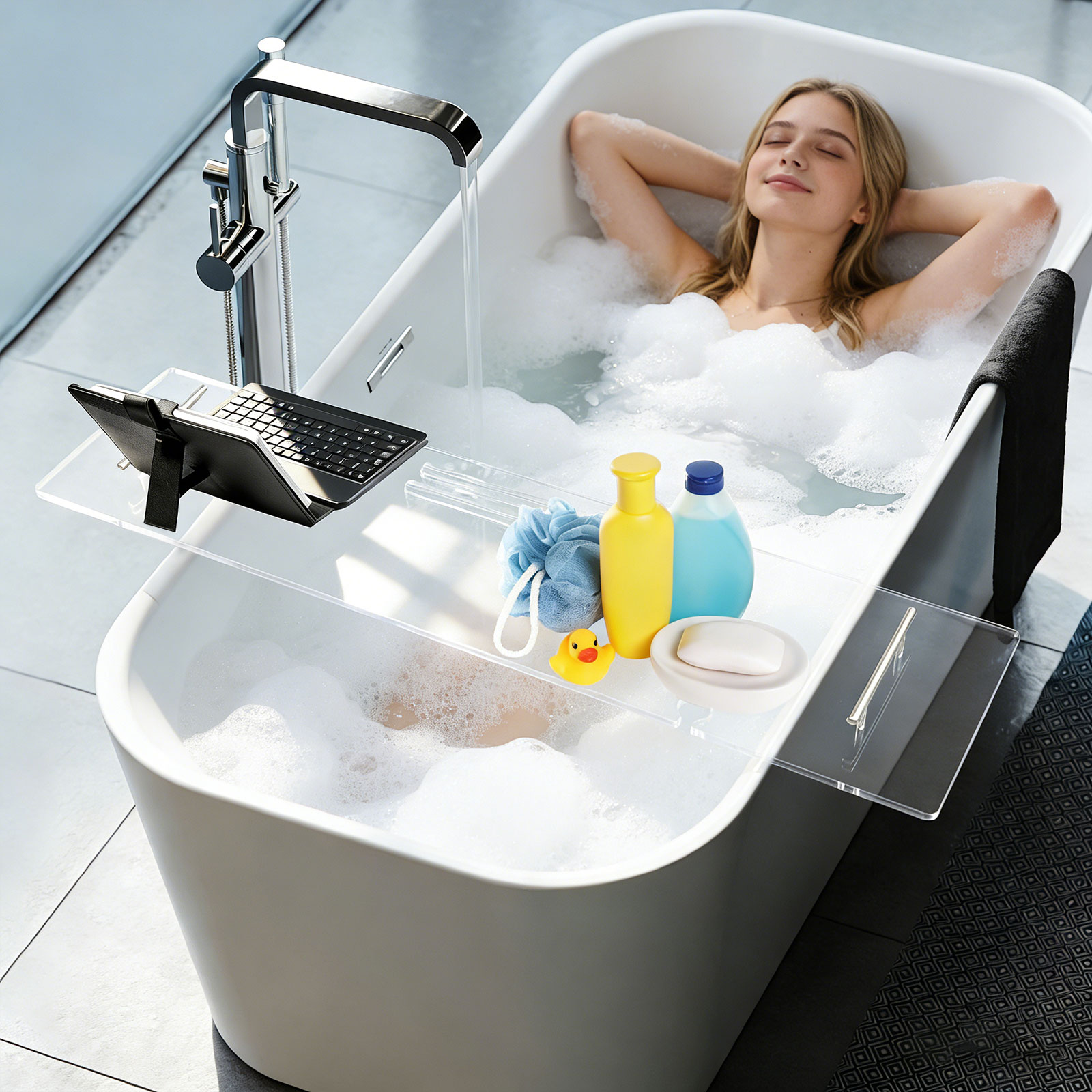 Acrylic Bathtub Tray, Luxury C - Bath Caddy Tray のレビューと価格