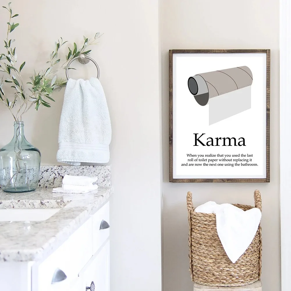 Karma Bathroom Rules Art Quote - Home Bathroom Quotes のレビューと価格