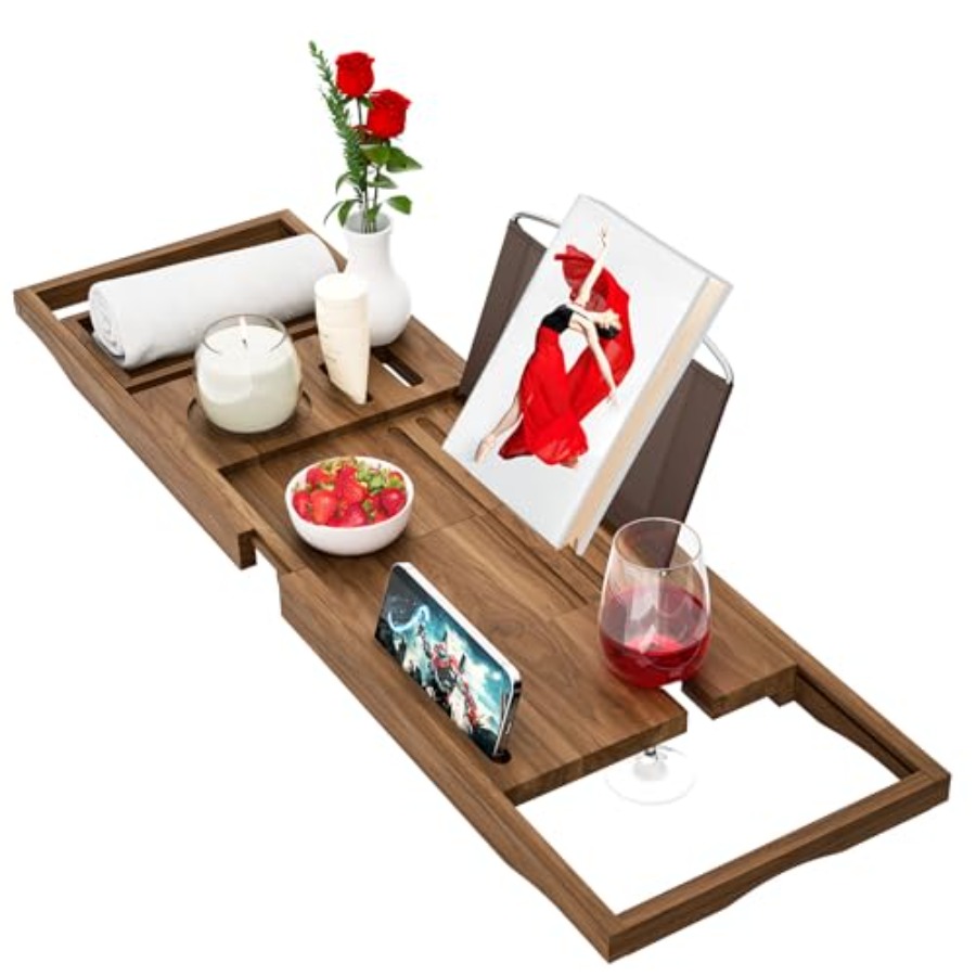 Premium Teak Bathtub Tray Cadd - Bath Caddy Tray のレビューと価格