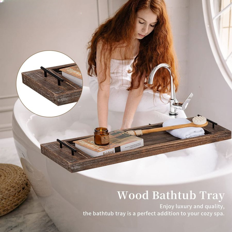 Bathtub Tray Bath Caddy Wood T - Bath Caddy Tray のレビューと価格